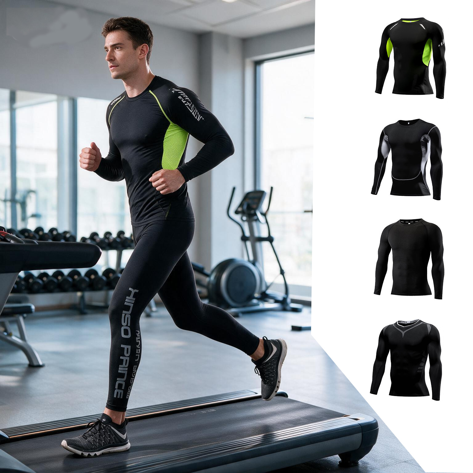 Yoga Fitness Training - Conjunto Deportivo de Compresión para Hombre