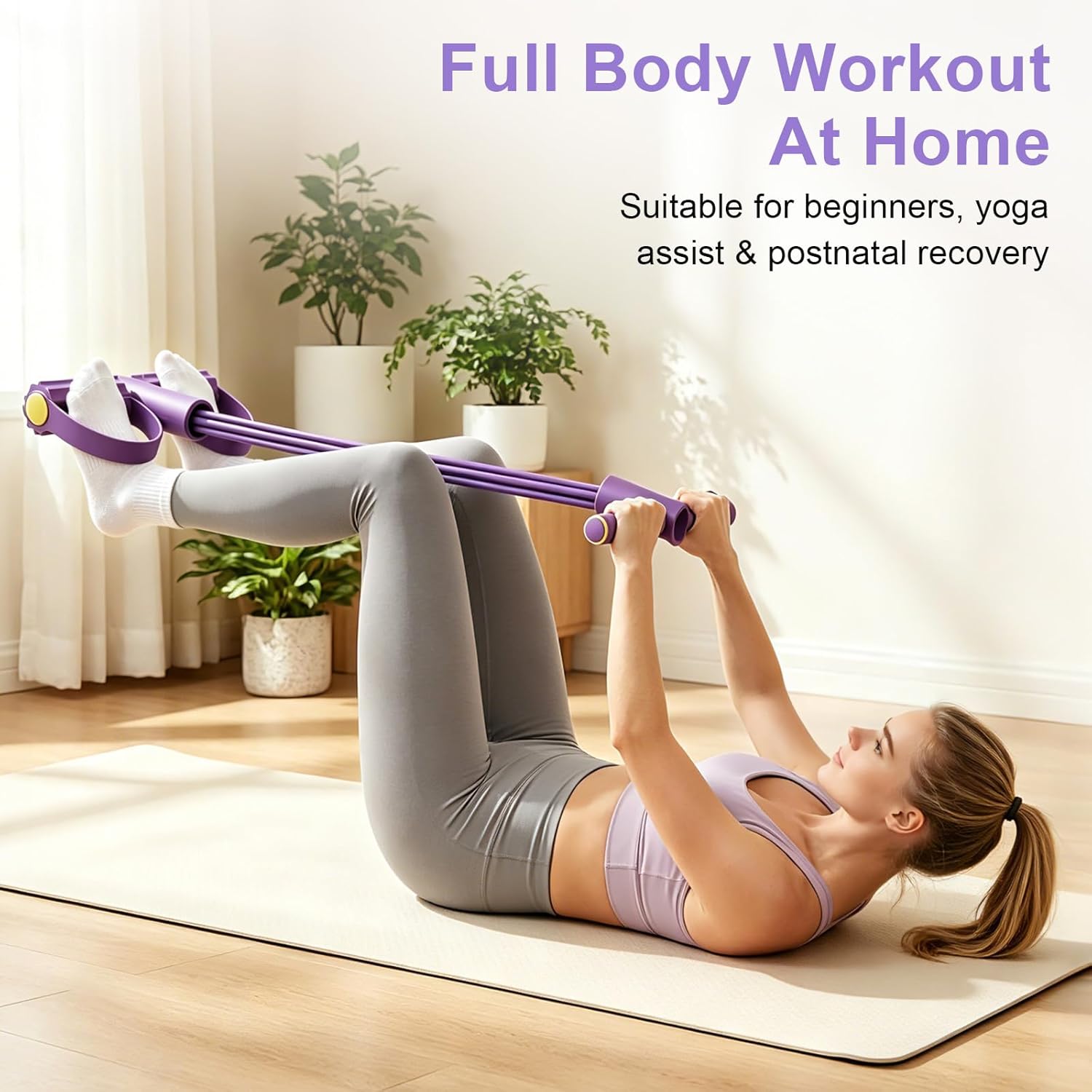 Yoga Fitness Resistance Band - Banda de resistencia de 4 tubos,
