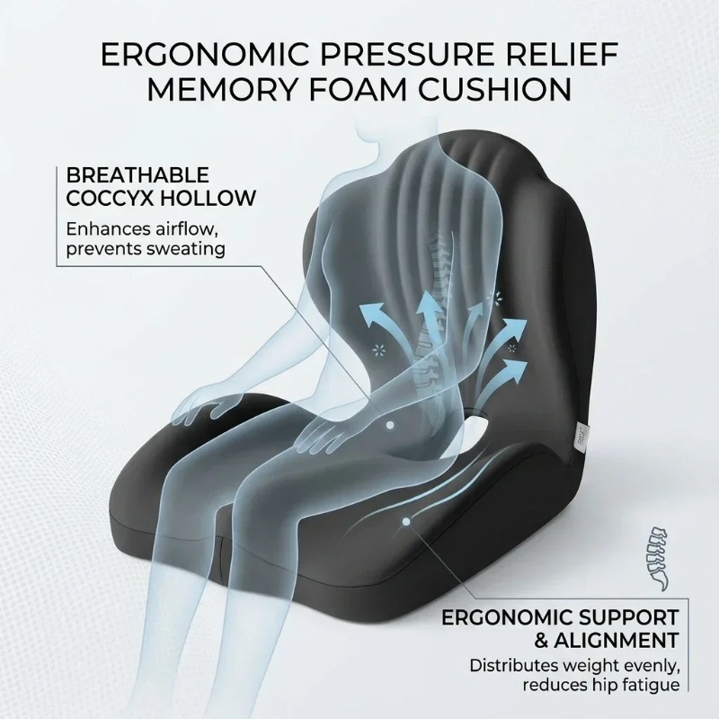 Cojín de asiento para el cócci - Posture Corrector Back reseña y precio